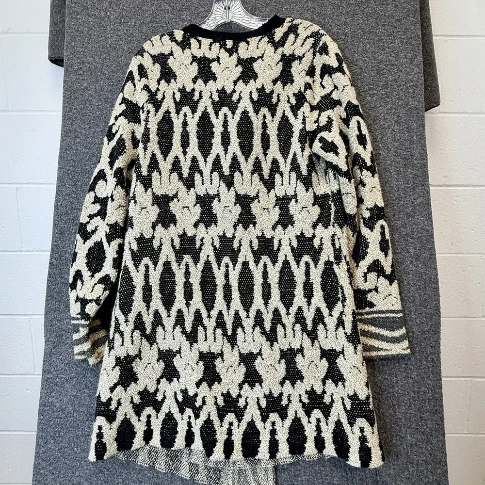 Lucky Brand Sz XL Tribal Print‎ Aztec Western Cardigan Open Front Woven Sweater - Picture 3 of 12
